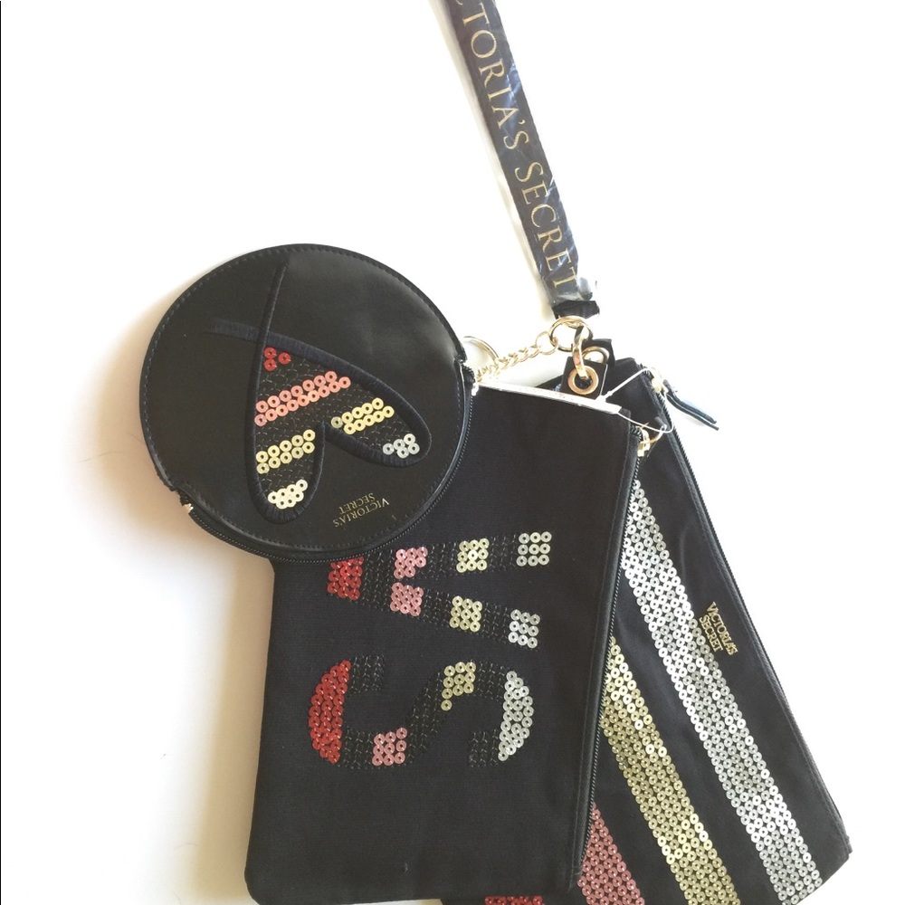 Exclusive Victoria’s Secret 3 pouch sequin set